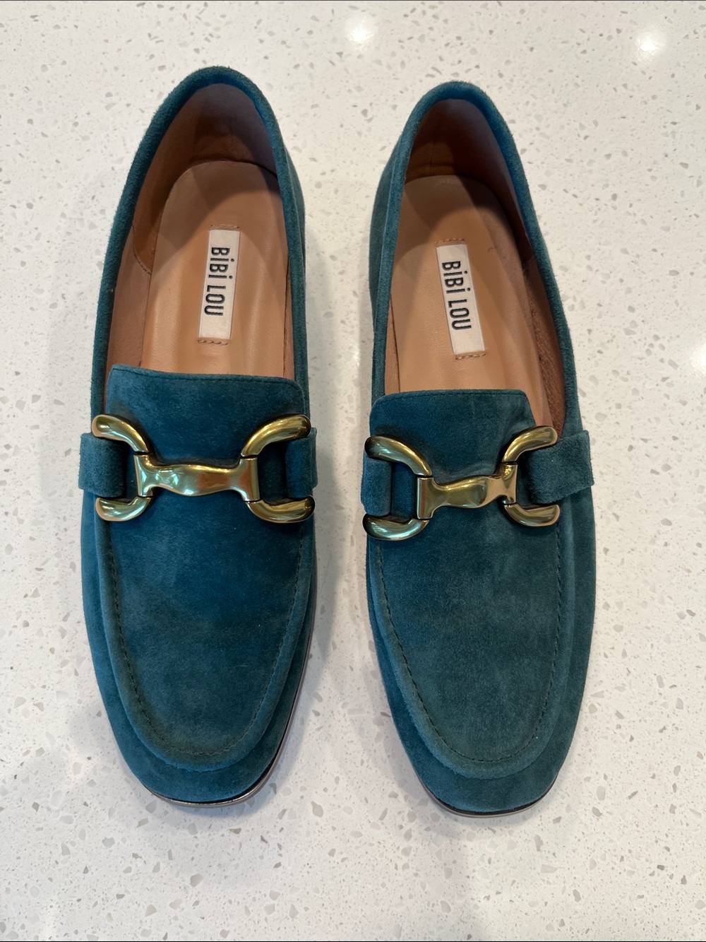 Italian Teal Suede Horsebit women’s Loafers
